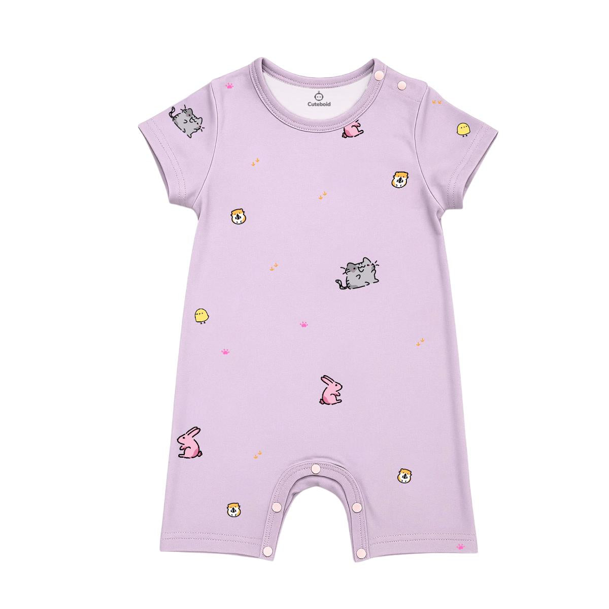 Baby Bamboo Short Rompers Newborn Toddler Soft Comfortable Buttoned Bodysuit
