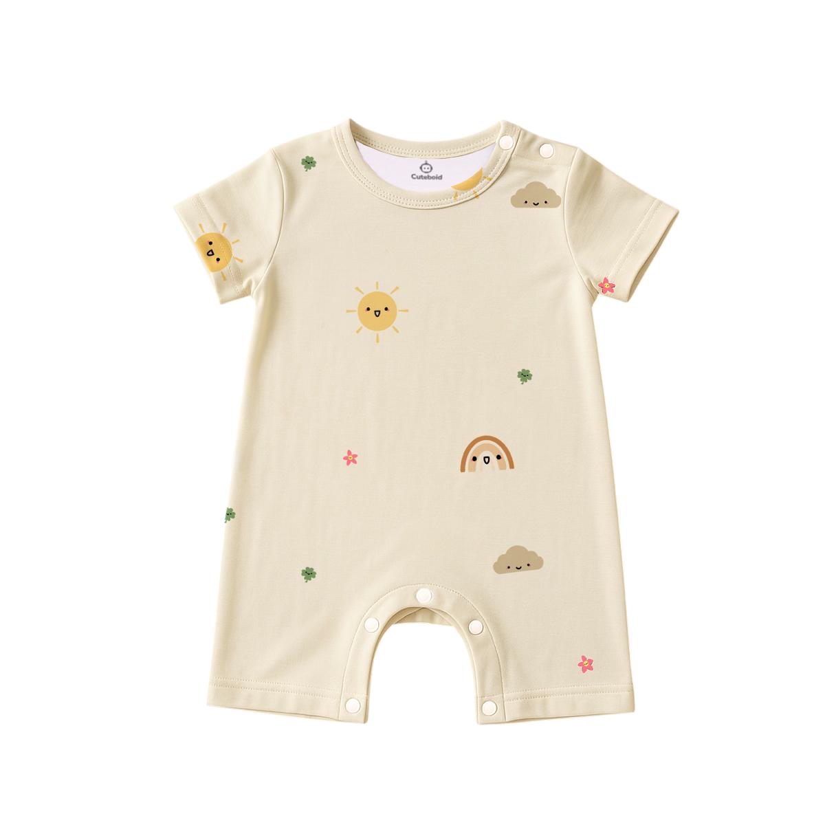 Baby Bamboo Short Rompers Newborn Toddler Soft Comfortable Buttoned Bodysuit