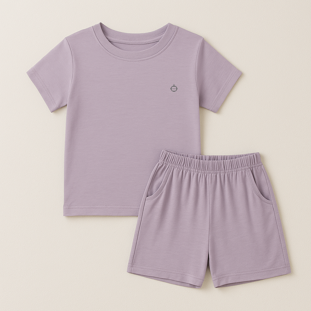 Kids Bamboo Loungewear Children Short Sleeve and Pants Comfortable Casual Wear Set
