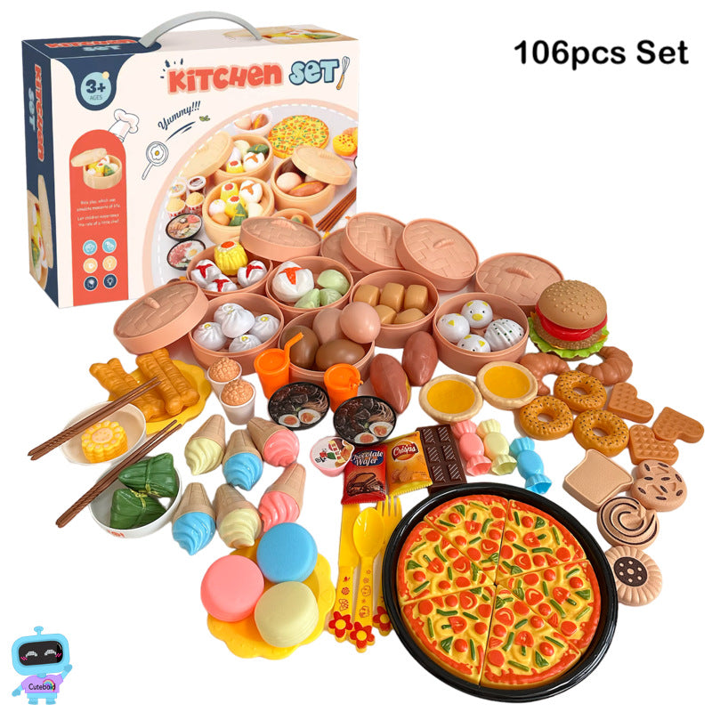 Kids 56pcs Pretend Play Breakfast Food Set 88pcs Children Toys
