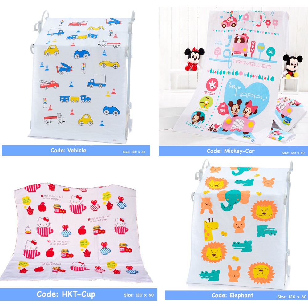Baby Towels Cute Children Bath Towel Kids Muslin Gauze Water Absorbing Washcloths