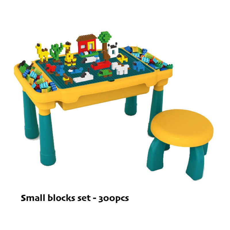 Convertible Kids Toy Blocks Table and Chair Set Nano and Big Block Bricks Toys