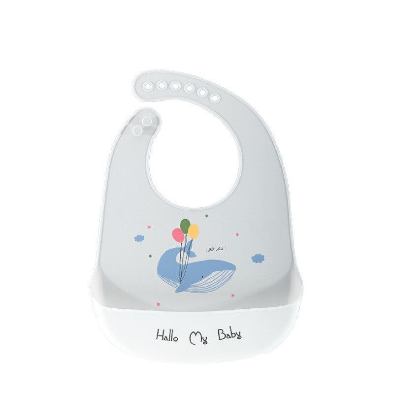Baby Adjustable Feeding Silicone Bib Waterproof and Easy Clean