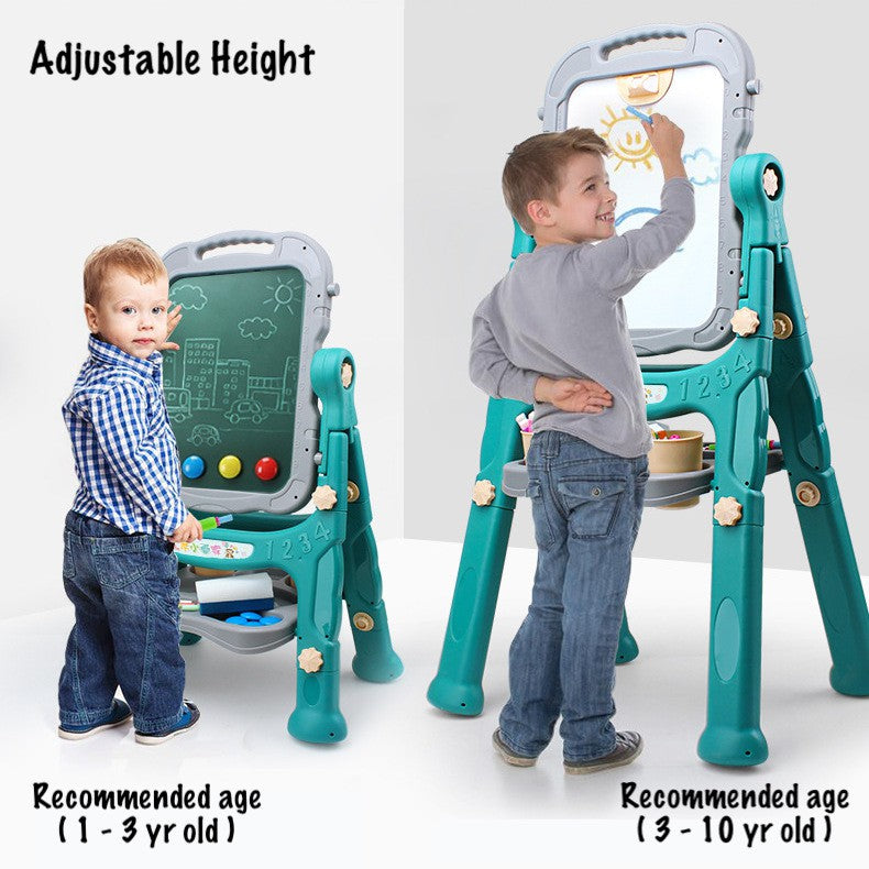 Children Multifunction Easel Drawing Board Adjustable Kids Blackboard and Whiteboard for Sketching