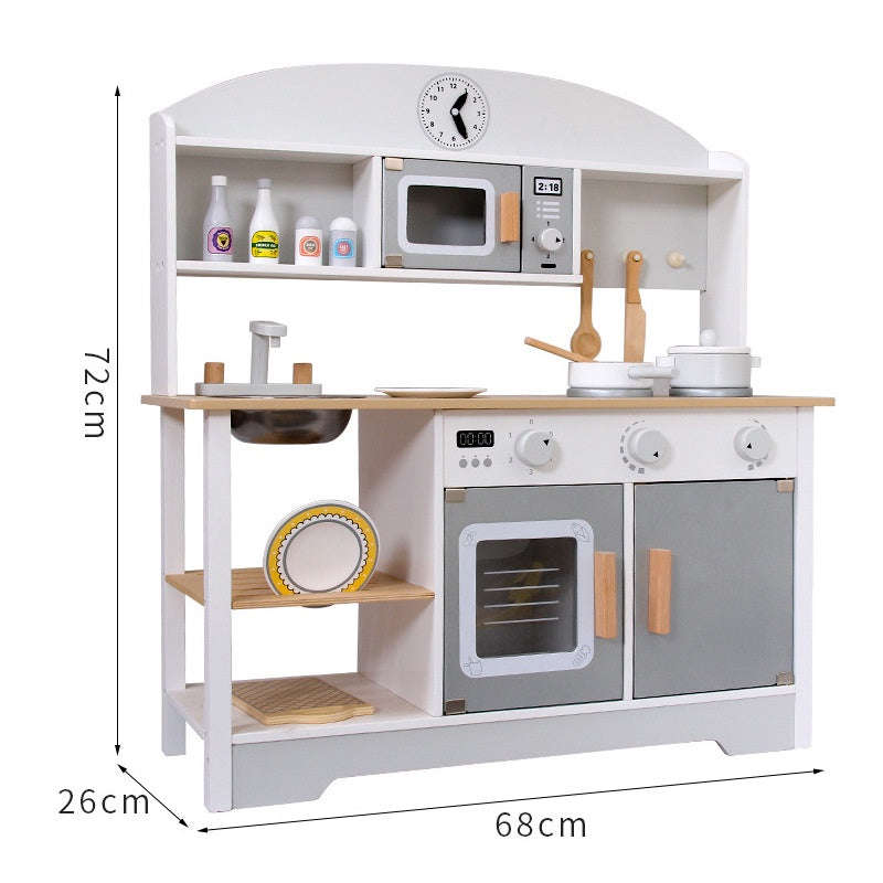 Kids Wooden Kitchen Cooking Pretend Play Toy Set
