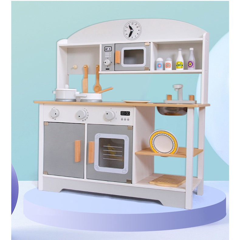 Kids Wooden Kitchen Cooking Pretend Play Toy Set