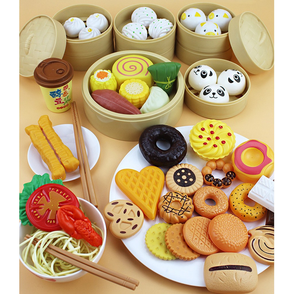 Kids 56pcs Pretend Play Breakfast Food Set 88pcs Children Toys
