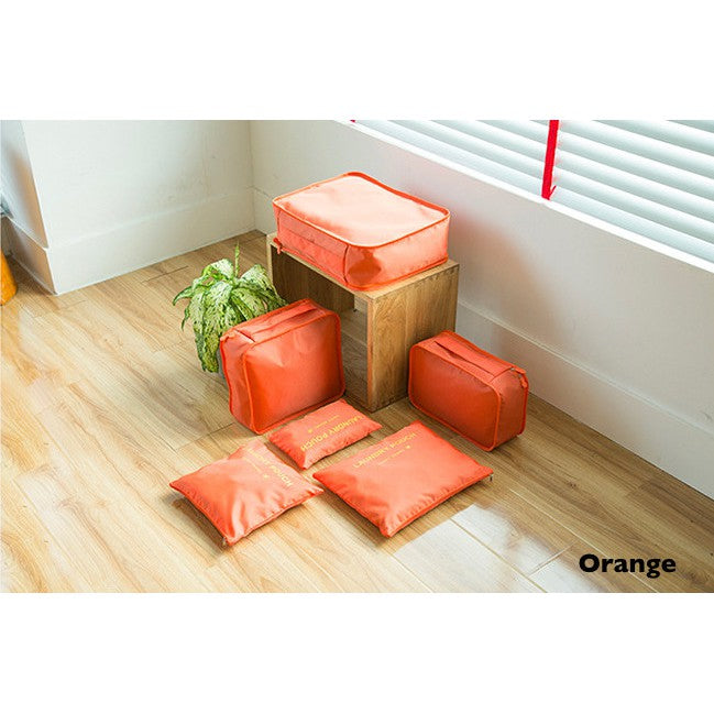 6Pcs Waterproof Travel Luggage Organiser with Packing Cube Storage