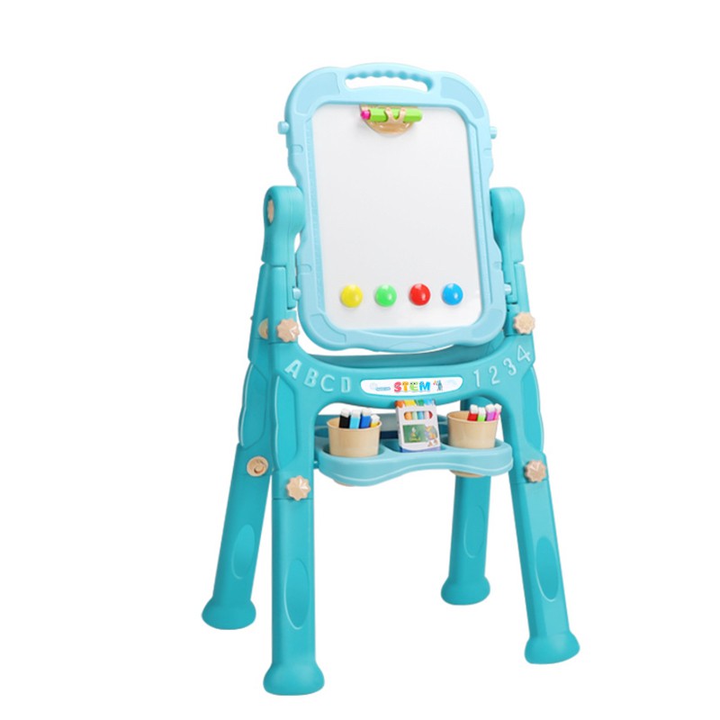Children Multifunction Easel Drawing Board Adjustable Kids Blackboard and Whiteboard for Sketching