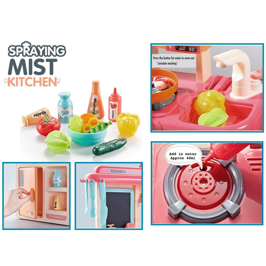 Children Kitchen Toy with Mist 63cm 72cm