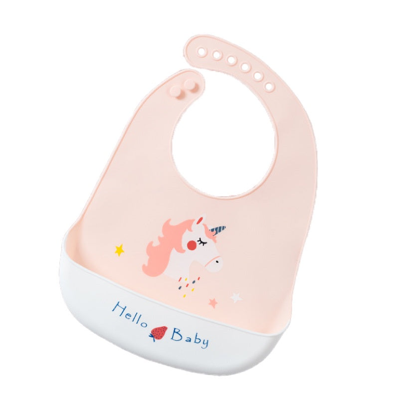 Baby Adjustable Feeding Silicone Bib Waterproof and Easy Clean