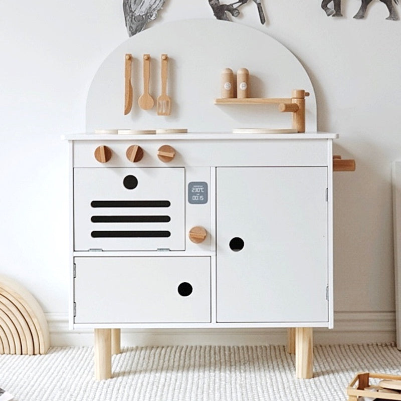 Kids Wooden Kitchen Cooking Pretend Play Toy Set