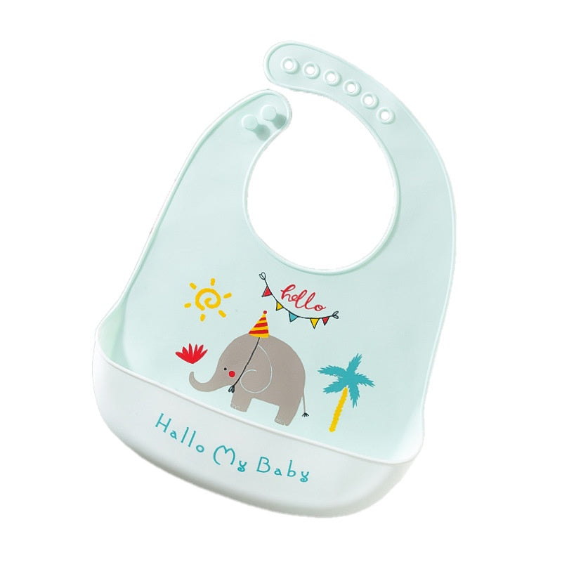 Baby Adjustable Feeding Silicone Bib Waterproof and Easy Clean