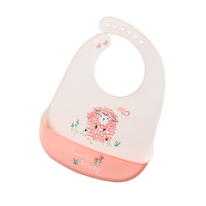 Baby Adjustable Feeding Silicone Bib Waterproof and Easy Clean