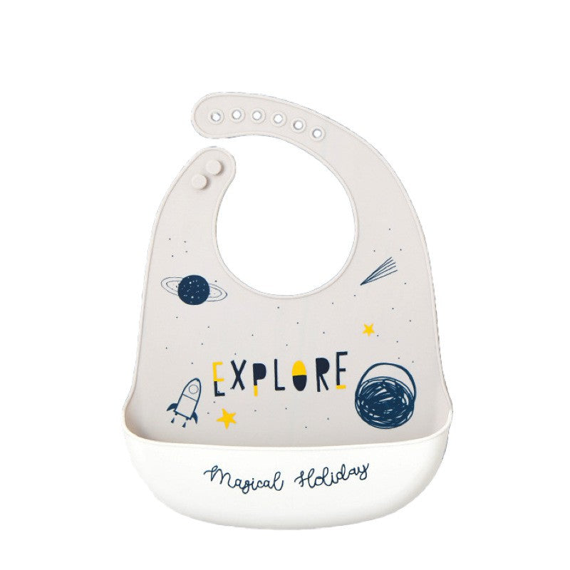 Baby Adjustable Feeding Silicone Bib Waterproof and Easy Clean