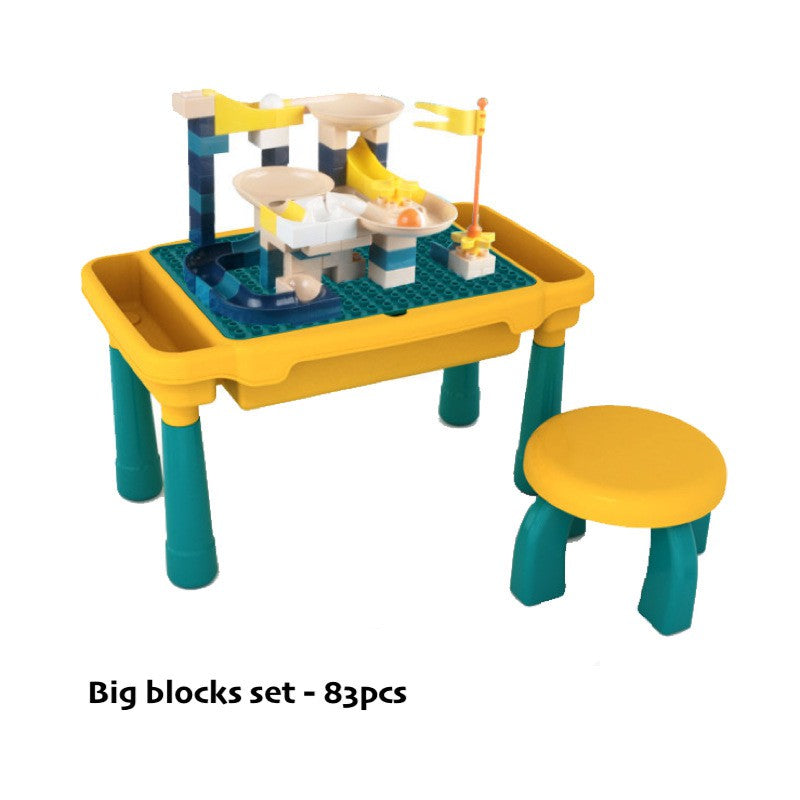 Convertible Kids Toy Blocks Table and Chair Set Nano and Big Block Bricks Toys