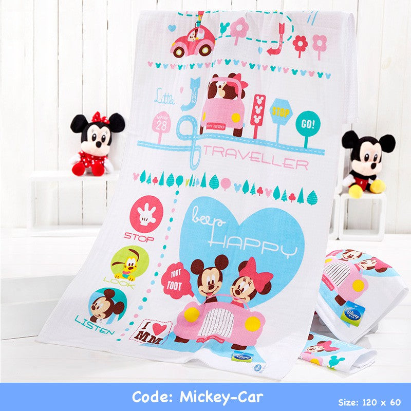 Baby Towels Cute Children Bath Towel Kids Muslin Gauze Water Absorbing Washcloths