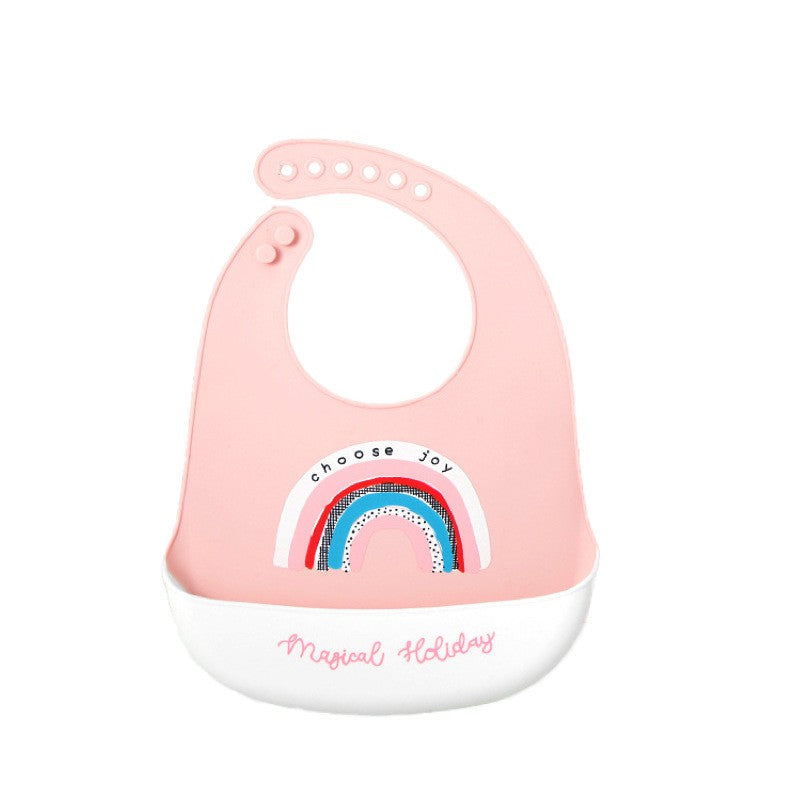 Baby Adjustable Feeding Silicone Bib Waterproof and Easy Clean