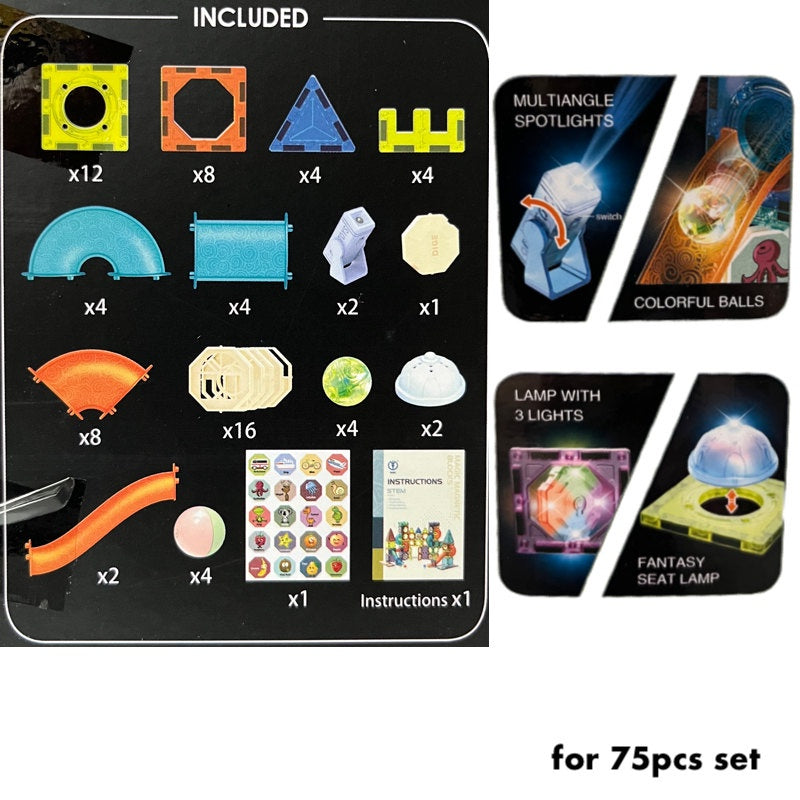 Kids 3D Magnetic Tiles Building Blocks Educational Stacking Magnet Toys