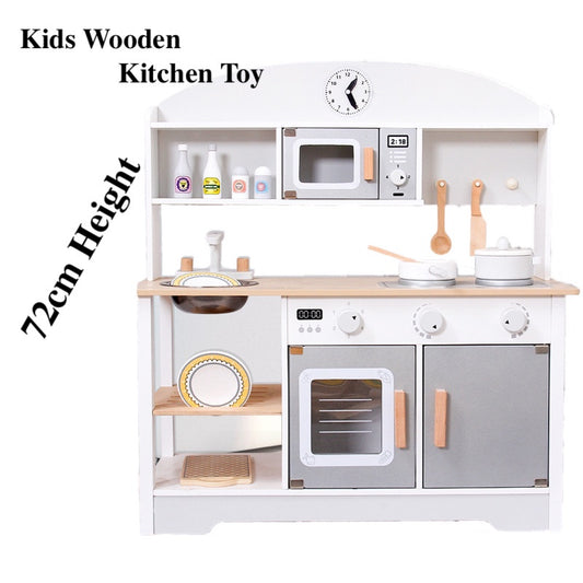 Kids Wooden Kitchen Cooking Pretend Play Toy Set
