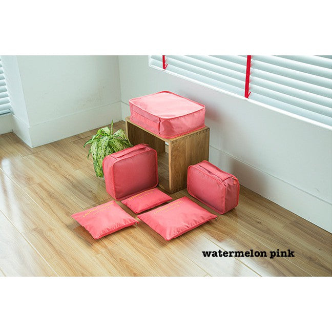 6Pcs Waterproof Travel Luggage Organiser with Packing Cube Storage