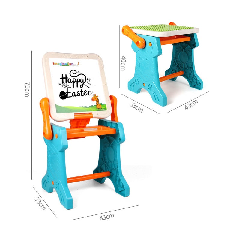 Convertible Kids Toy Blocks Table and Chair Set Nano and Big Block Bricks Toys