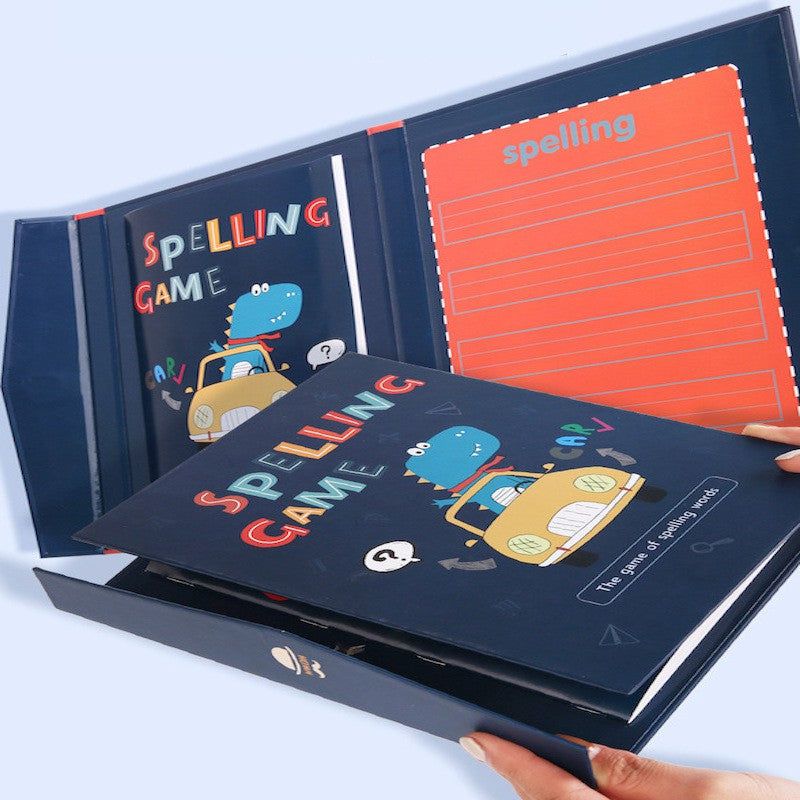 Kids Early Learning Spelling Book with Magnetic Marker Board for Alphabet Matching