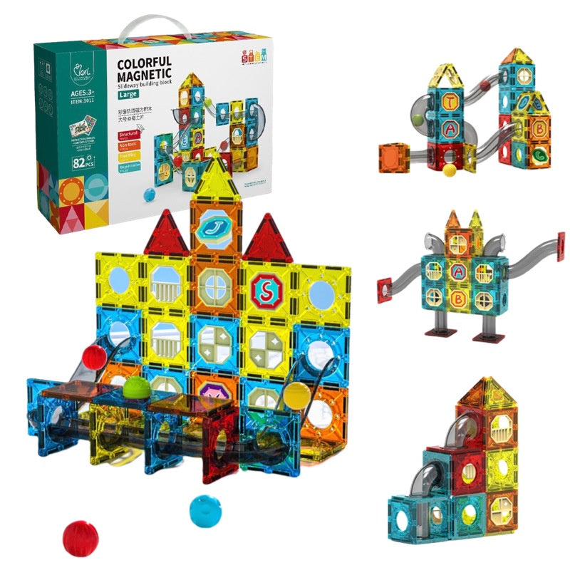 Kids 3D Magnetic Tiles Building Blocks Educational Stacking Magnet Toys