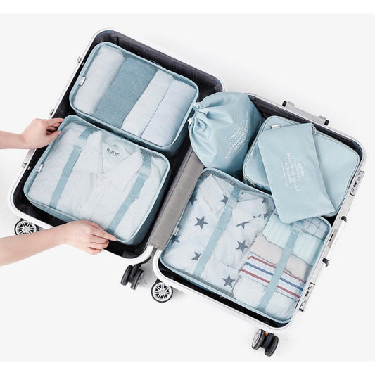 6 / 7Pcs Waterproof Luggage Organiser Travel Pouch with Belt