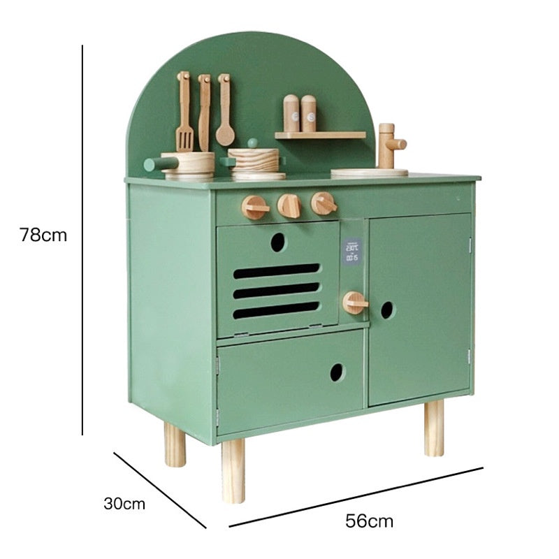 Kids Wooden Kitchen Cooking Pretend Play Toy Set