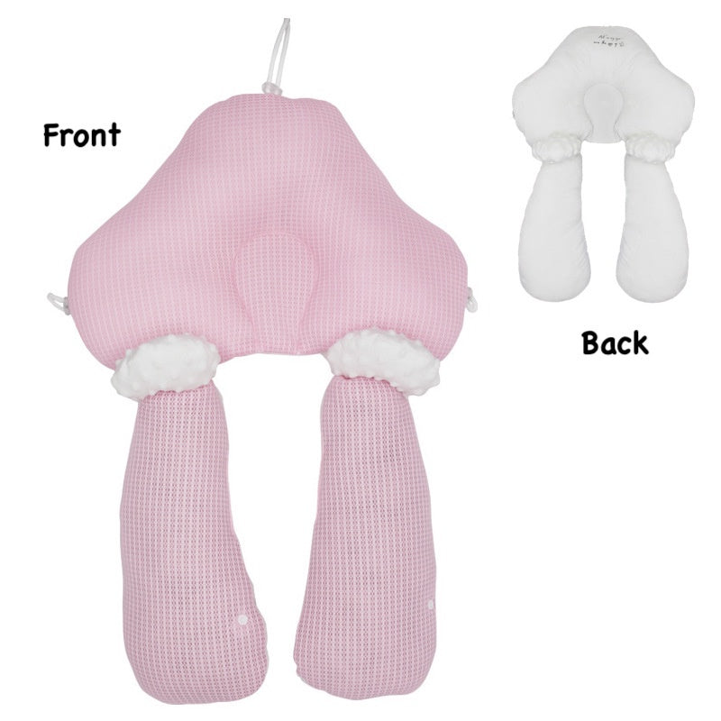 Baby Pillow with Bolster Soothing Minky Newborn 3D Flat Head Prevention