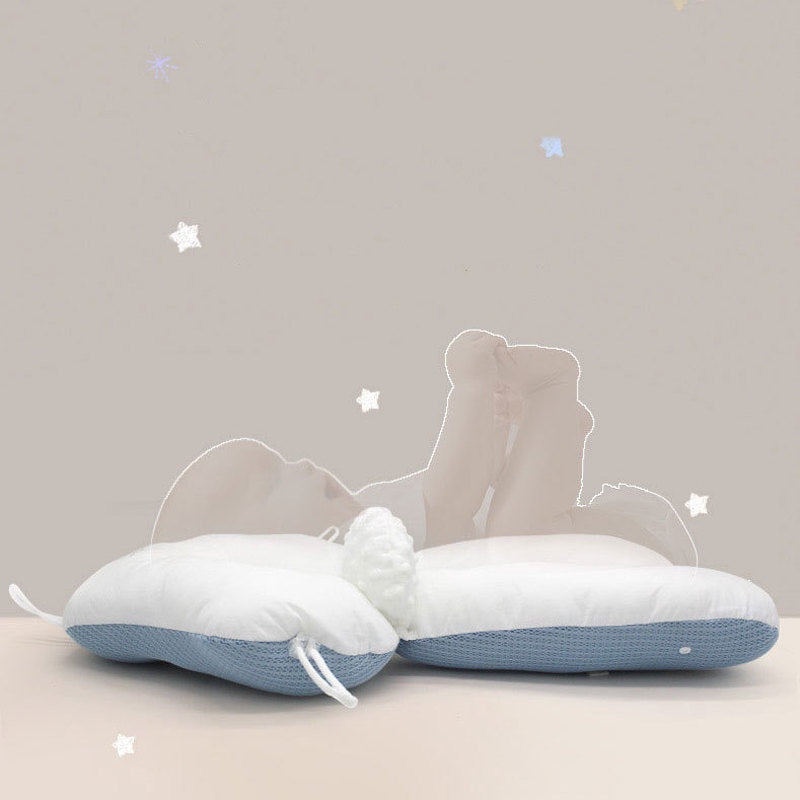 Baby Pillow with Bolster Soothing Minky Newborn 3D Flat Head Prevention