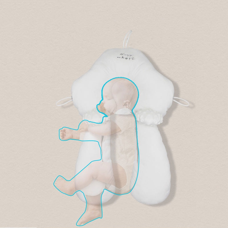 Baby Pillow with Bolster Soothing Minky Newborn 3D Flat Head Prevention