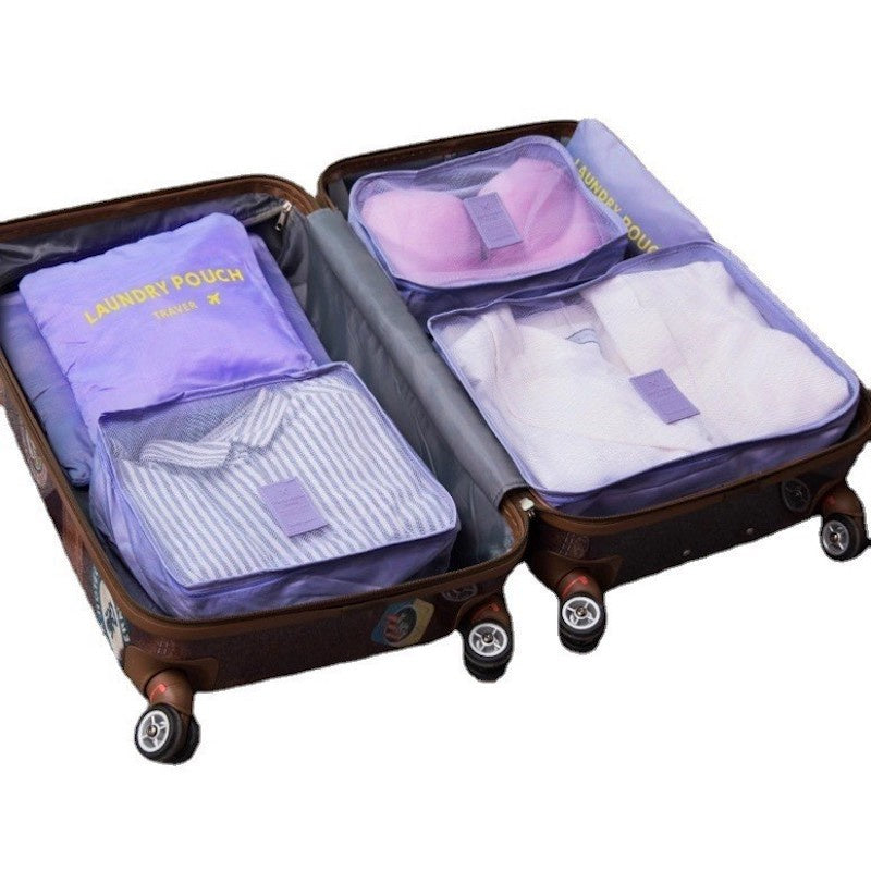 6Pcs Waterproof Travel Luggage Organiser with Packing Cube Storage