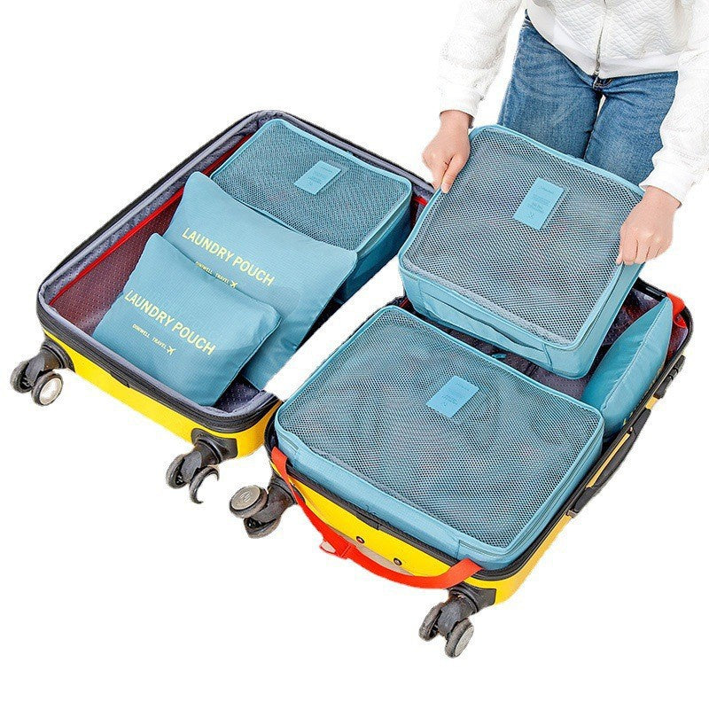 6Pcs Waterproof Travel Luggage Organiser with Packing Cube Storage
