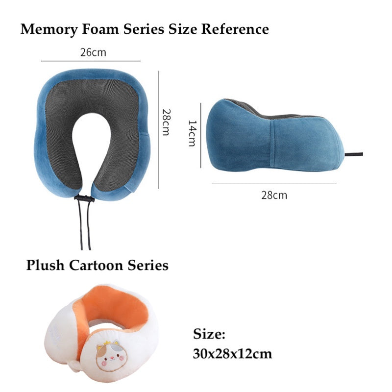 Travel Neck Pillow U Shape Memory Foam Headrest Inflatable Pillows