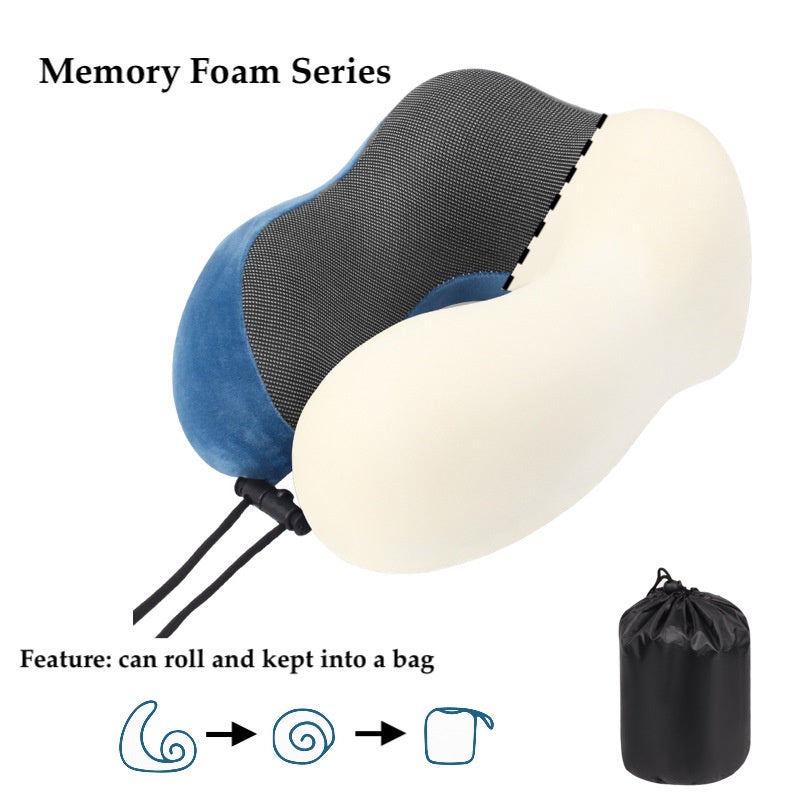Travel Neck Pillow U Shape Memory Foam Headrest Inflatable Pillows