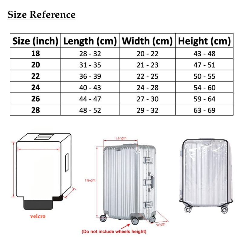 PVC Transparent Luggage Cover Suitcase Protector Waterproof