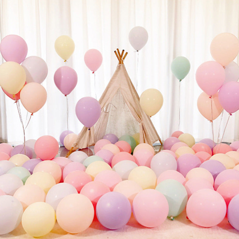 10inch Latex Birthday Balloons Party Supply Air Balloon Toy Macarons and Metallic Colour
