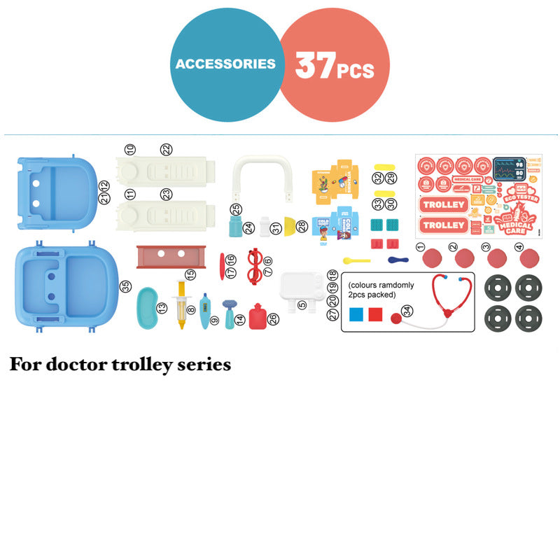 Kids Doctor Toy Pretend Play Hospital Gadget Trolley Toys
