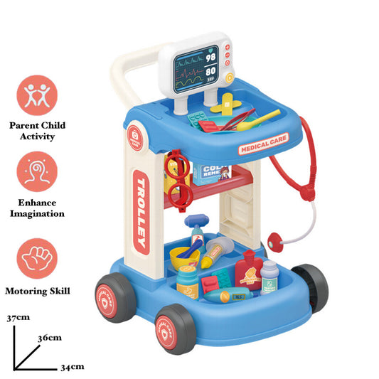 Kids Doctor Toy Pretend Play Hospital Gadget Trolley Toys
