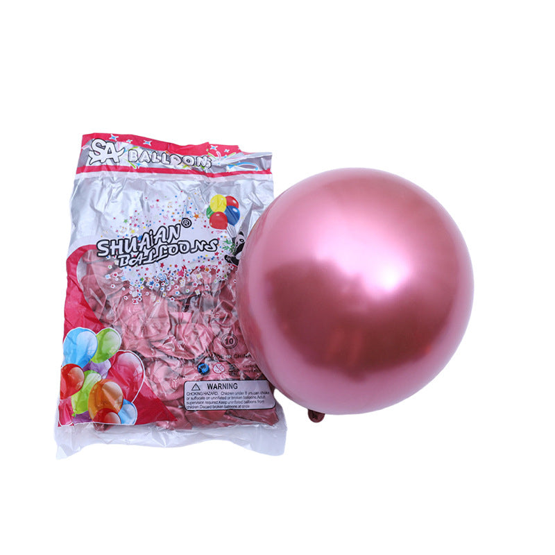 10inch Latex Birthday Balloons Party Supply Air Balloon Toy Macarons and Metallic Colour