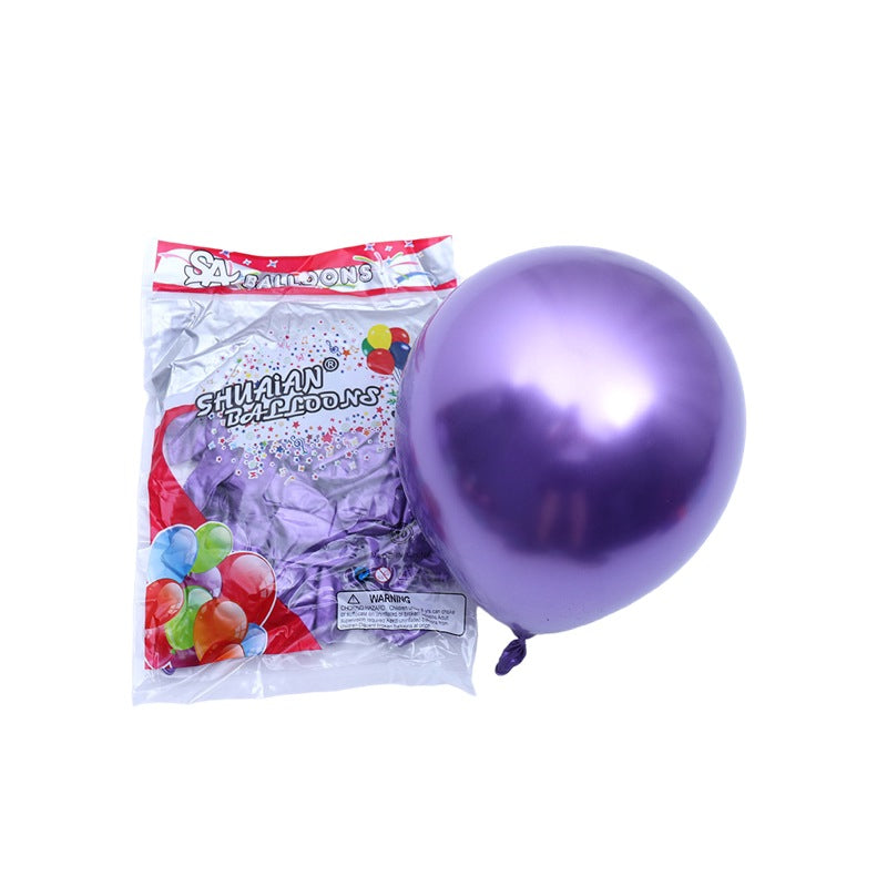 10inch Latex Birthday Balloons Party Supply Air Balloon Toy Macarons and Metallic Colour