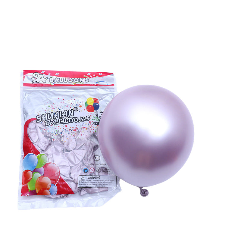 10inch Latex Birthday Balloons Party Supply Air Balloon Toy Macarons and Metallic Colour