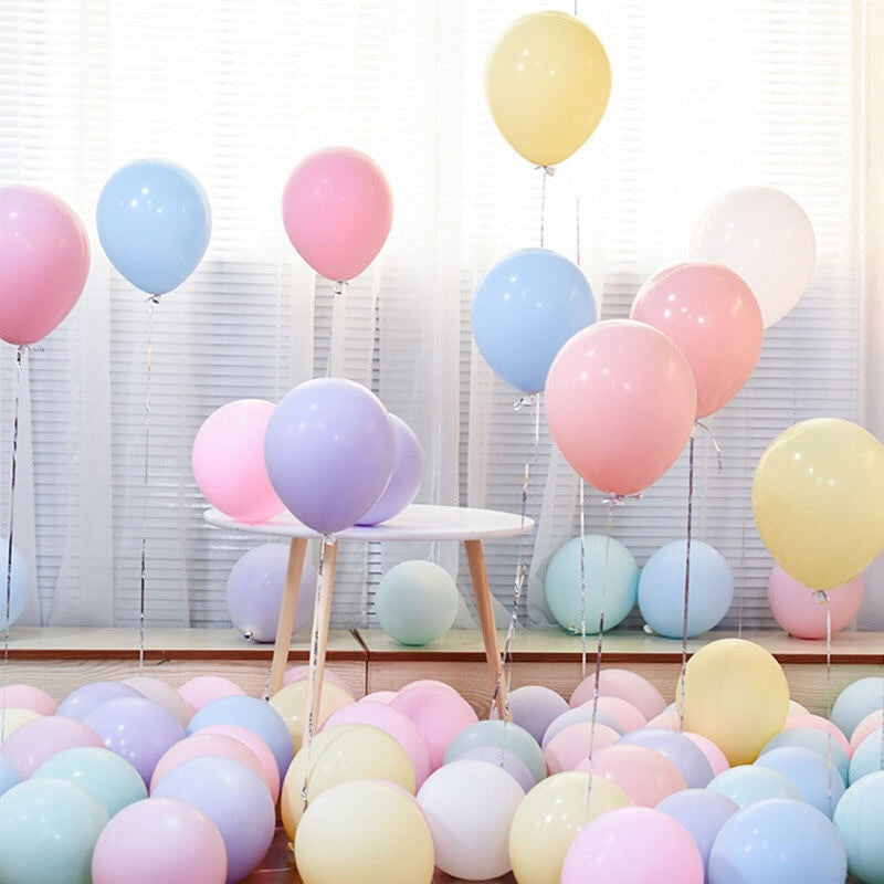 10inch Latex Birthday Balloons Party Supply Air Balloon Toy Macarons and Metallic Colour