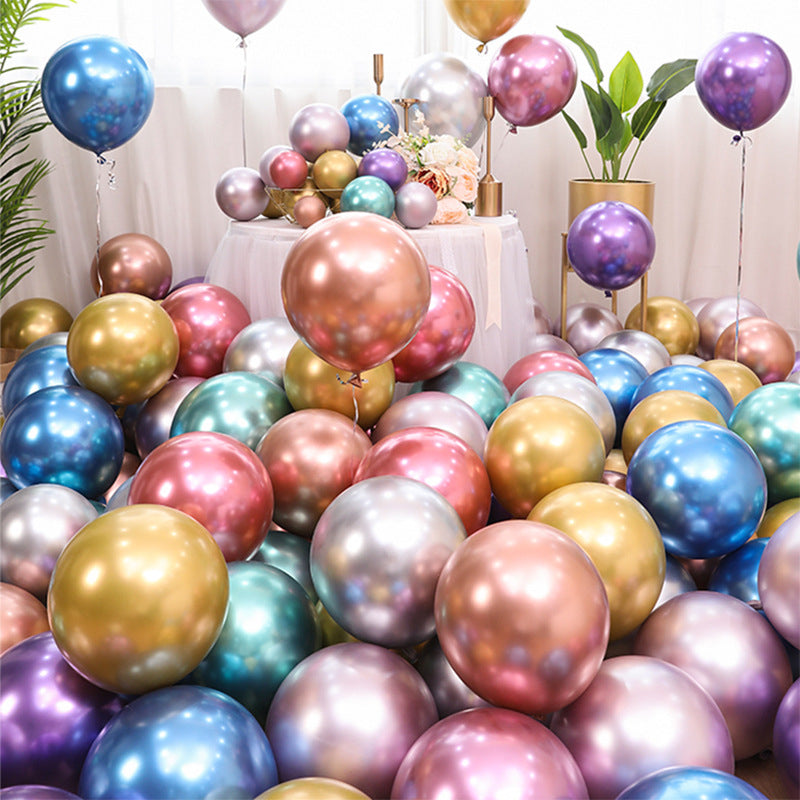 10inch Latex Birthday Balloons Party Supply Air Balloon Toy Macarons and Metallic Colour