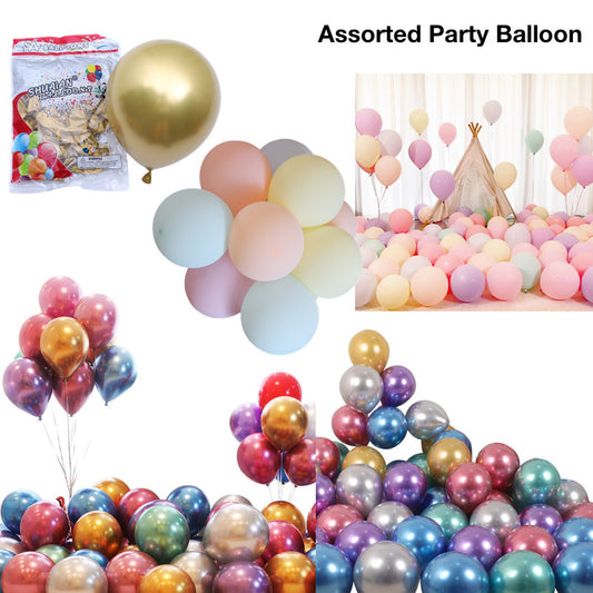 10inch Latex Birthday Balloons Party Supply Air Balloon Toy Macarons and Metallic Colour