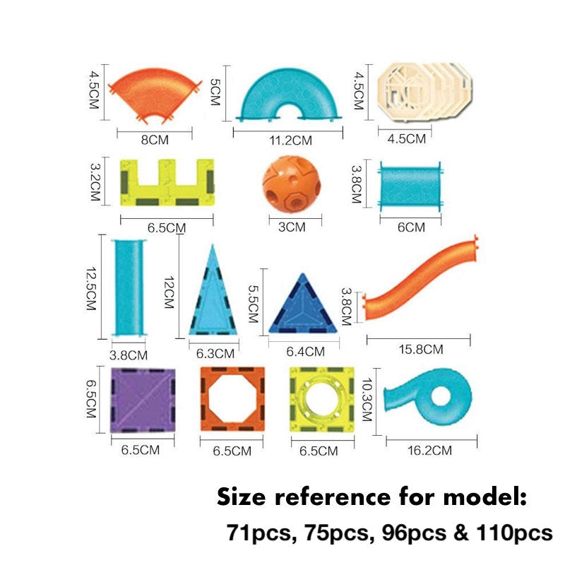 Kids 3D Magnetic Tiles Building Blocks Educational Stacking Magnet Toys