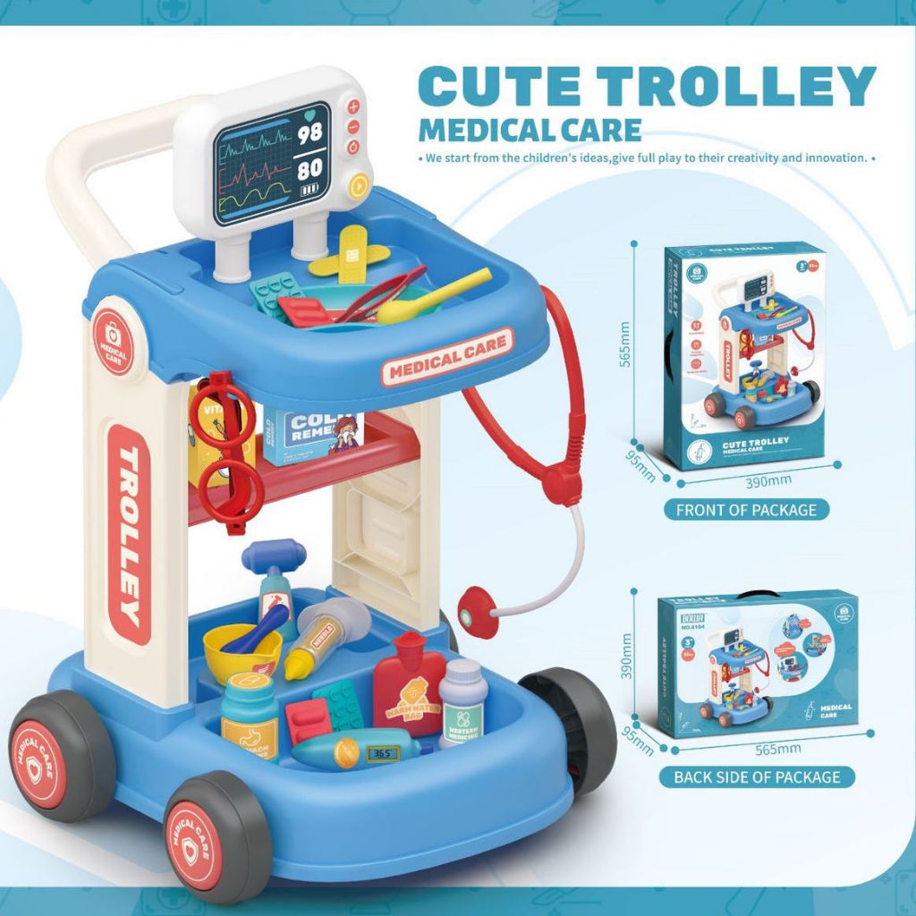 Kids Doctor Toy Pretend Play Hospital Gadget Trolley Toys