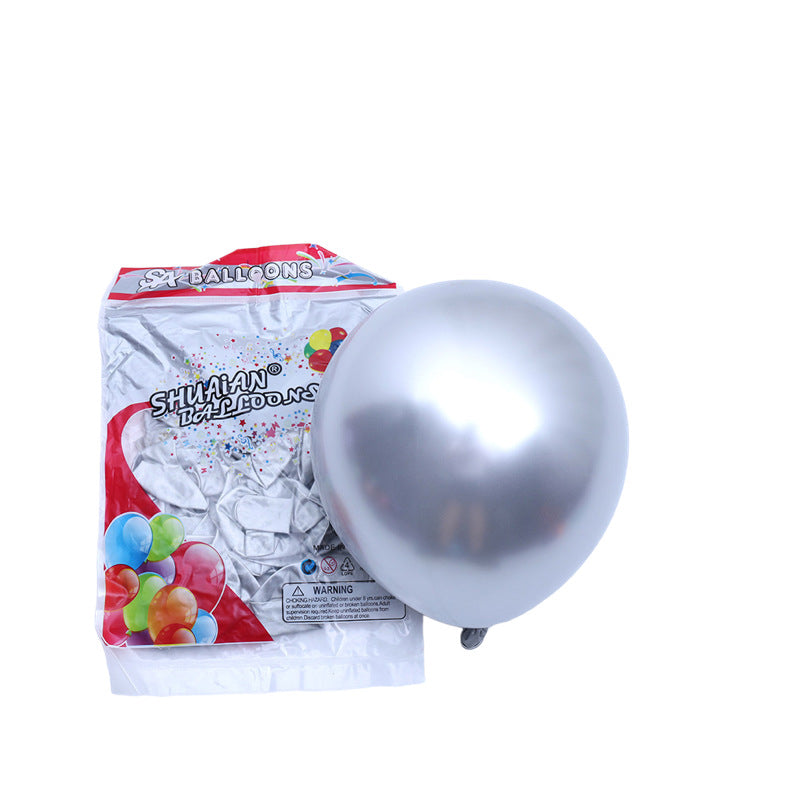 10inch Latex Birthday Balloons Party Supply Air Balloon Toy Macarons and Metallic Colour